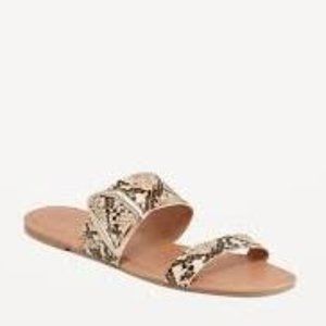 Old Navy Faux-Leather Snake Double-Strap Sandals / NWT/ 7.5